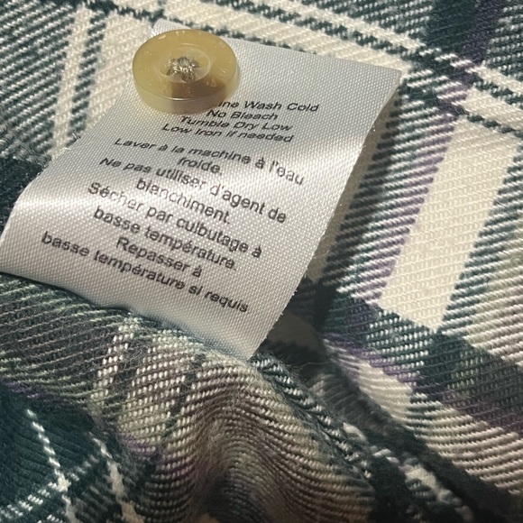 TNA Green and White Plaid Casual Shirt - Picture 7 of 8